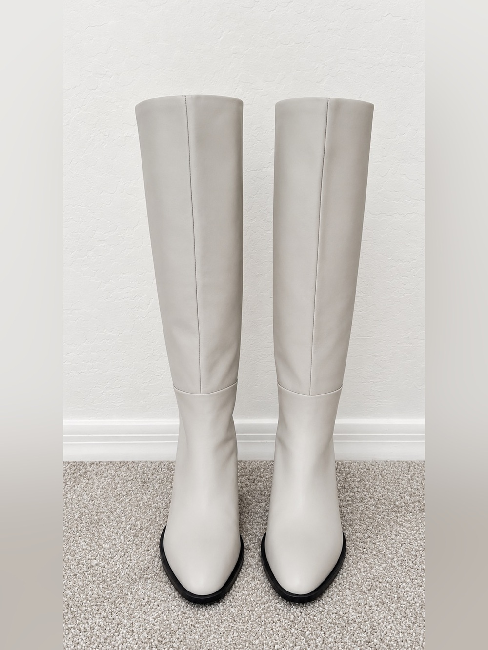 NWOT- Seychelles Ivory Leather Knee High Block Heel Boots 7.5